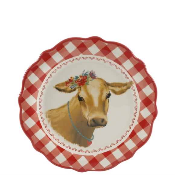 ❤️ New Pioneer Woman Red Gingham 12-Piece Dinnerware Set - Picture 4 of 8